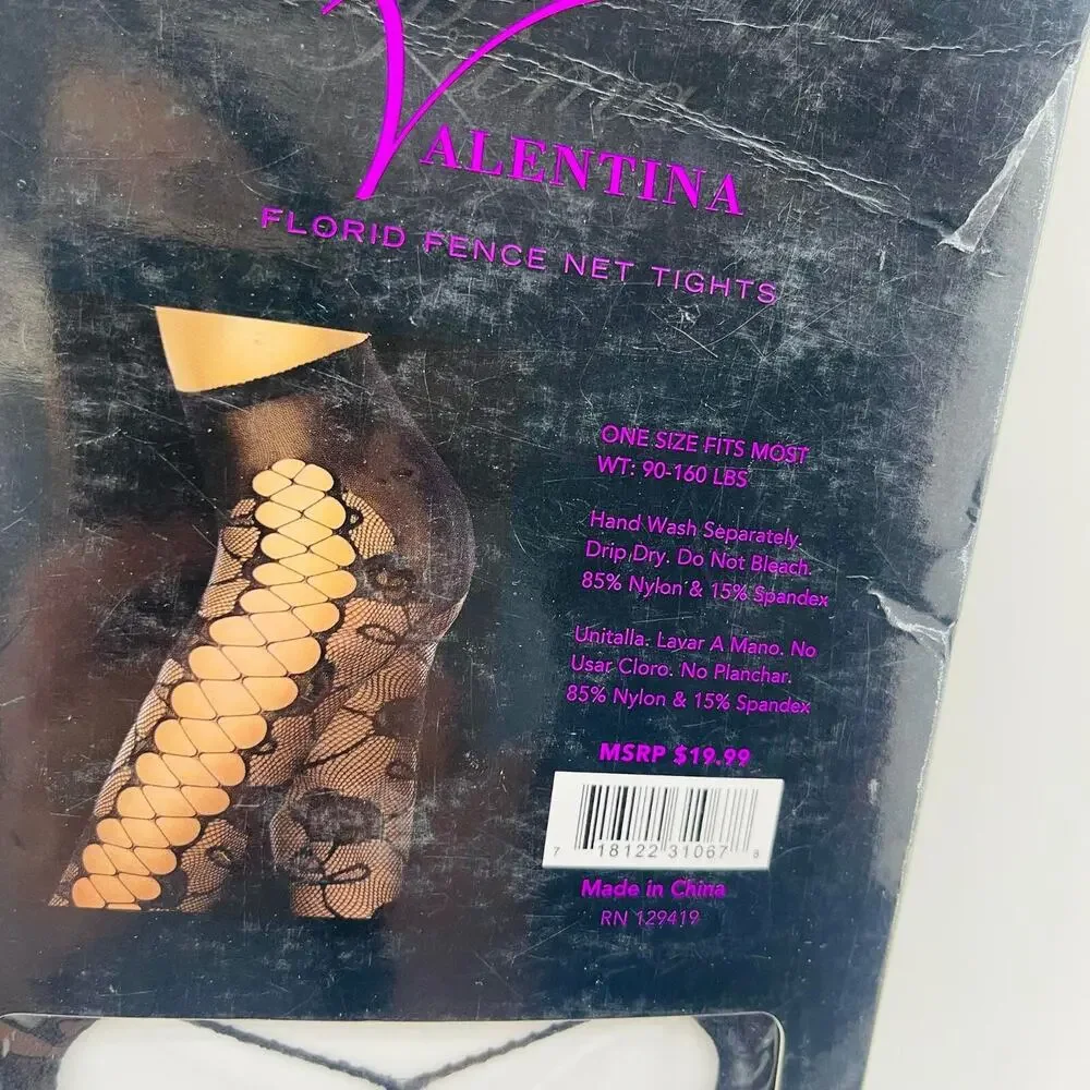 Valentina Sexy Mesh Stocking Florid Fence Net Tights Criss Cross LaceUp SexySide